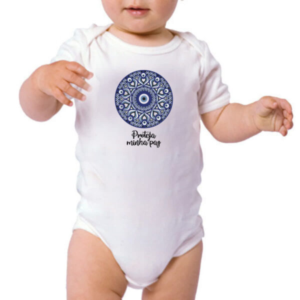Body infantil Olho grego proteja minha paz - Imagem 3