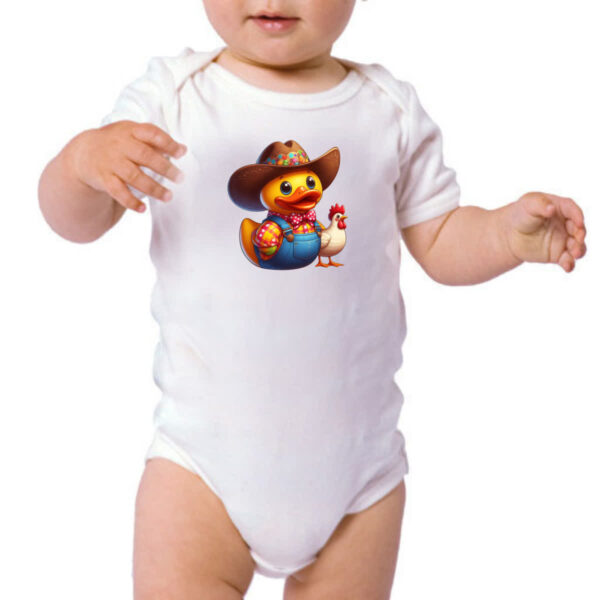 Body infantil Patinho de borracha Fazendeiro - Imagem 3