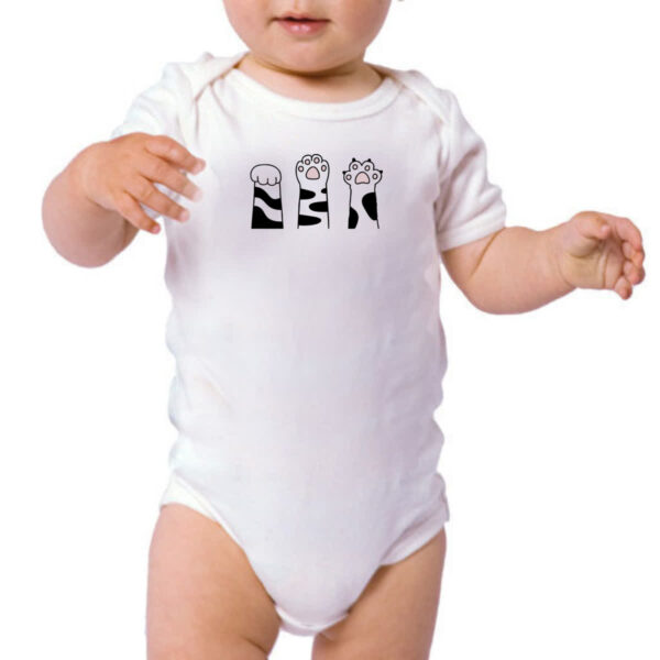 Body infantil Pedra Papel Tesoura gato malhado - Imagem 3