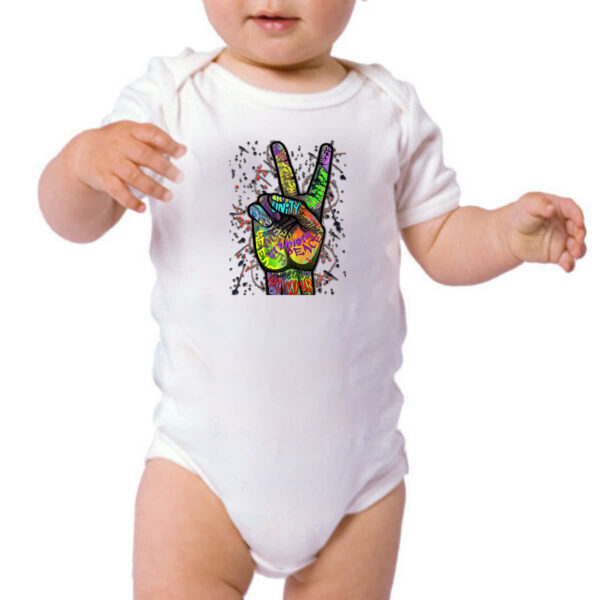 Body infantil Paz e amor grafite - Imagem 3
