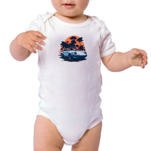 Body infantil Porsche Branco Sunset - Imagem 3