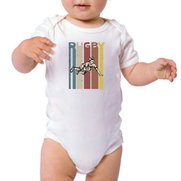 Body infantil Rugby retro vintage - Imagem 3