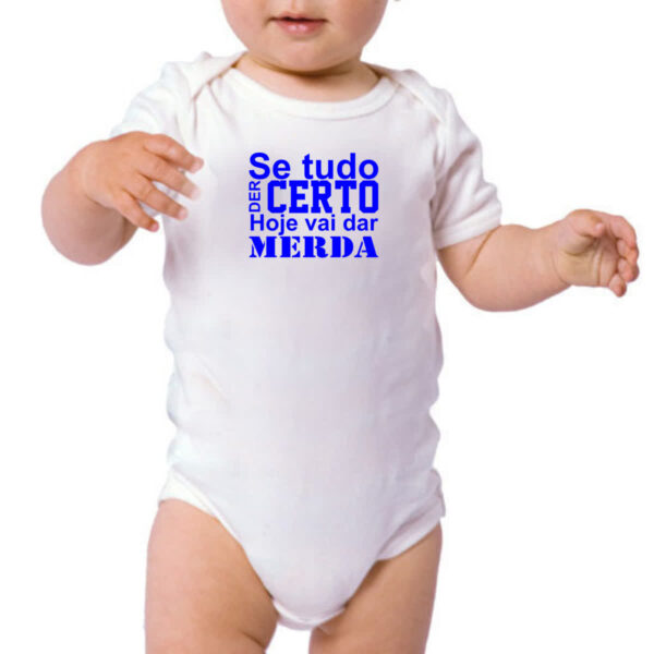 Body infantil Se tudo der certo hoje Azul - Imagem 3