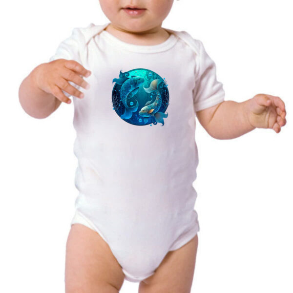 Body infantil Signo de peixes logo de luxo - Imagem 3