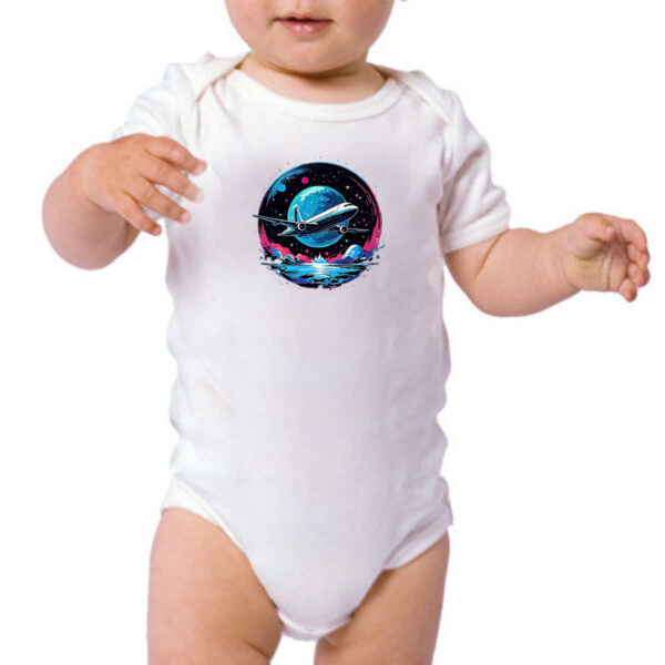 Body infantil Aviao viagem night art - Imagem 3