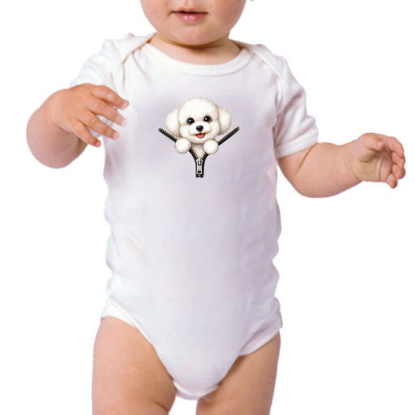 Body infantil Bichon Frise no Ziper - Imagem 3