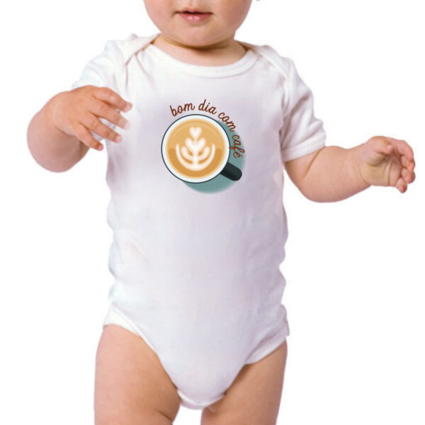 Body infantil Bom dia com cafe - Imagem 3