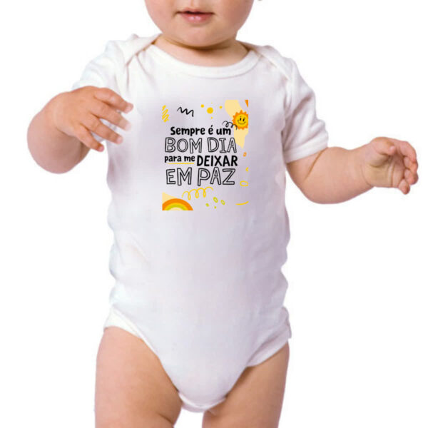 Body infantil Bom dia para me deixar em paz - Imagem 3