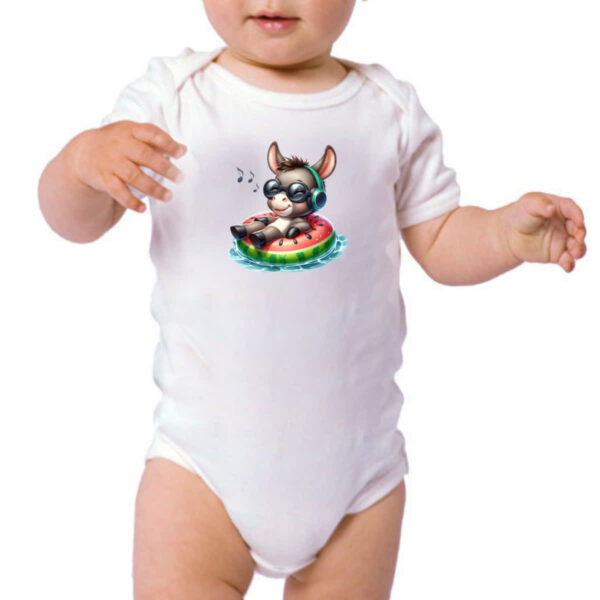 Body infantil Burro na boia - Imagem 3