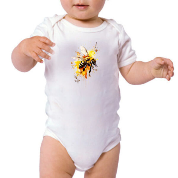 Body infantil Abelha real splash art - Imagem 3