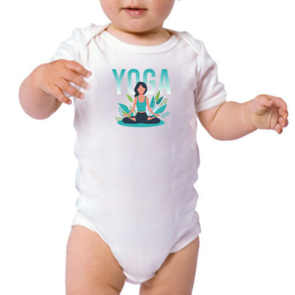 Body infantil Yoga meditacao plantas verdes - Imagem 3