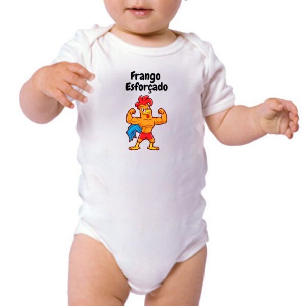 Body infantil Academia frango esforcado - Imagem 3