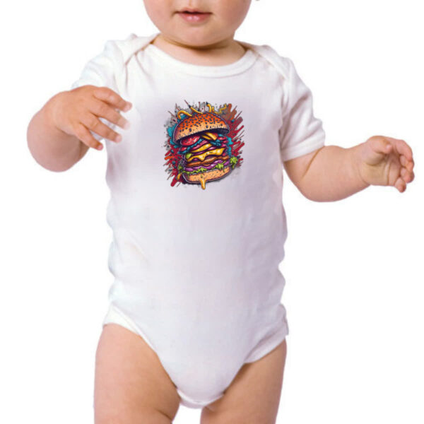 Body infantil Hamburguer exagerado splash - Imagem 3
