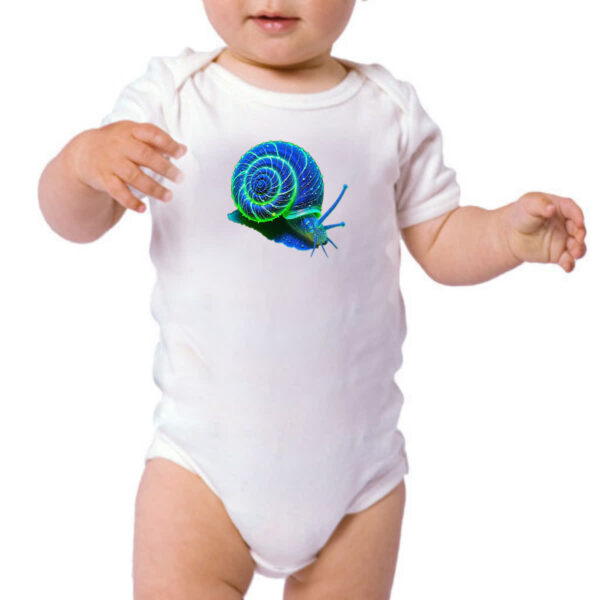 Body infantil Caramujo blue florescente - Imagem 3