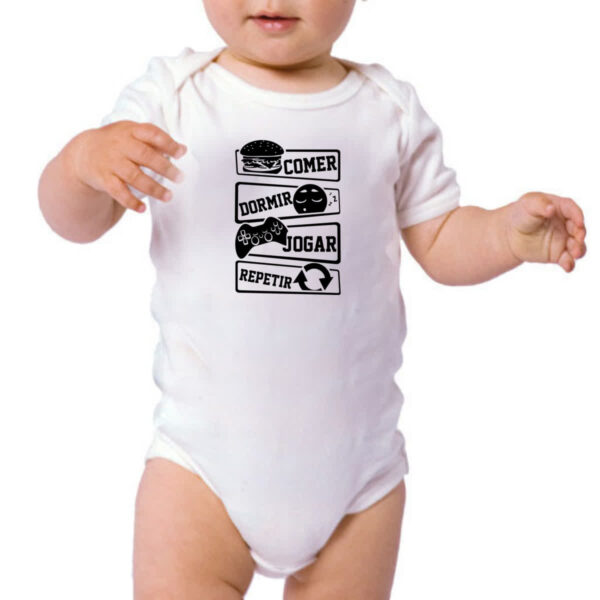 Body infantil Comer Dormir Jogar Repetir - Imagem 3
