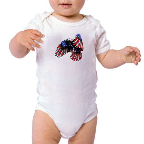 Body infantil Aguia penas bandeira EUA - Imagem 3