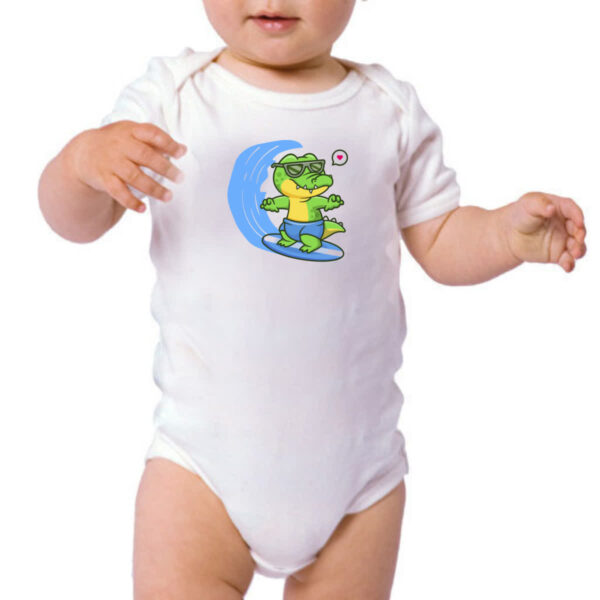 Body infantil Crocodilo surfista radical - Imagem 3