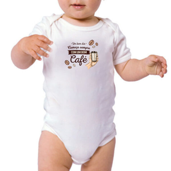 Body infantil Dia comeca com cafe - Imagem 3