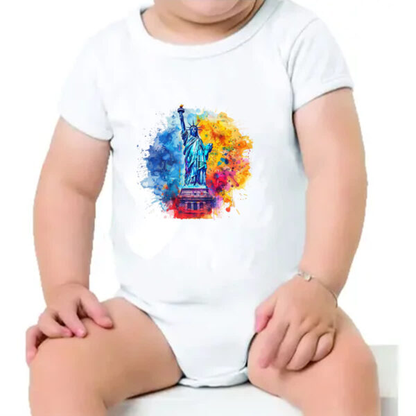Body infantil Estatua liberdade watercolor - Imagem 4