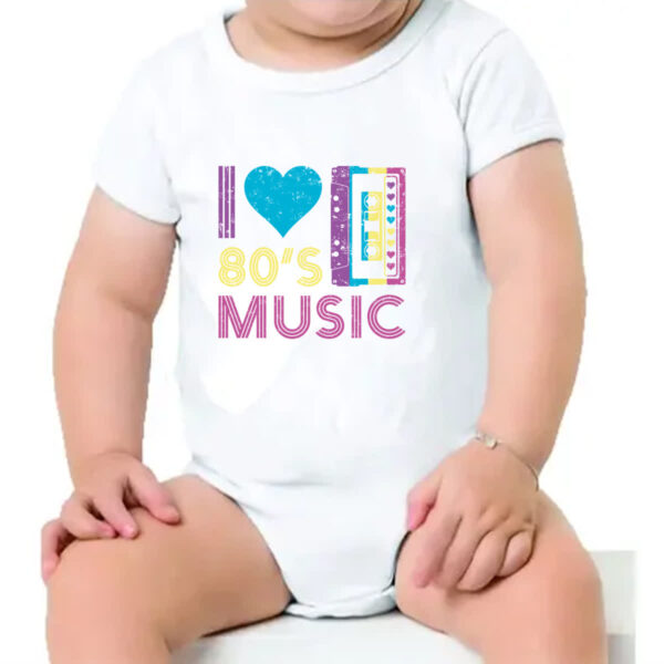 Body infantil Eu amo musica anos 80 - Imagem 4