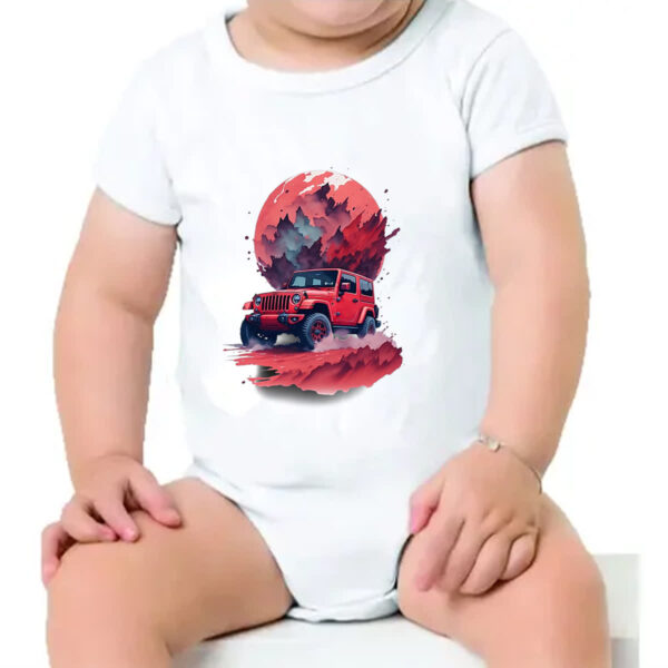 Body infantil Jeep Vermelho Sunset Art - Imagem 4