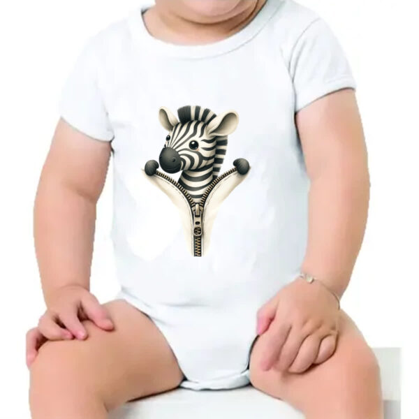 Body infantil Zebra no ziper - Imagem 4