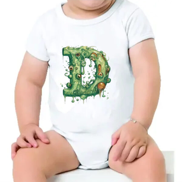 Body infantil Zumbi Alfabeto Letra D - Imagem 4