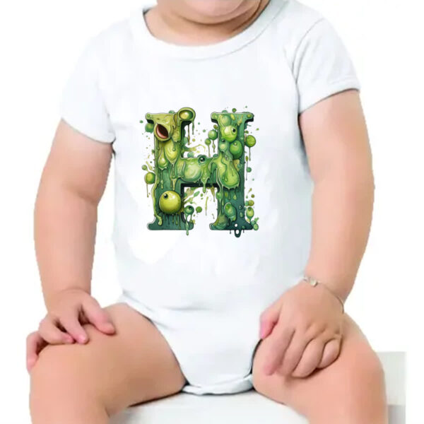 Body infantil Zumbi Alfabeto Letra H - Imagem 4