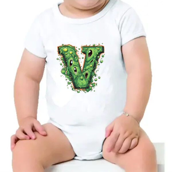 Body infantil Zumbi Alfabeto Letra V - Imagem 4