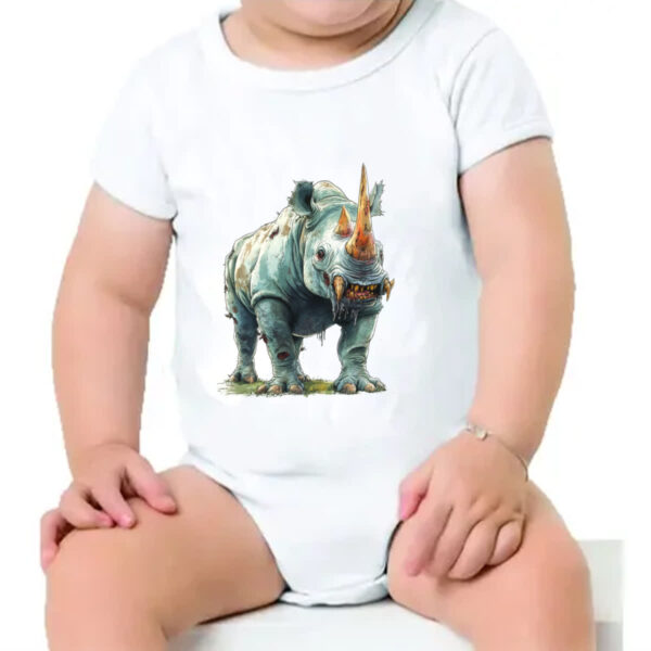 Body infantil Zumbi Rinoceronte - Imagem 4