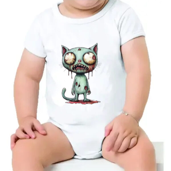 Body infantil Zumbi gato - Imagem 4