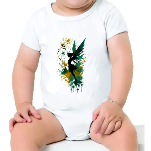 Body infantil Fada da floresta silhueta splash - Imagem 4