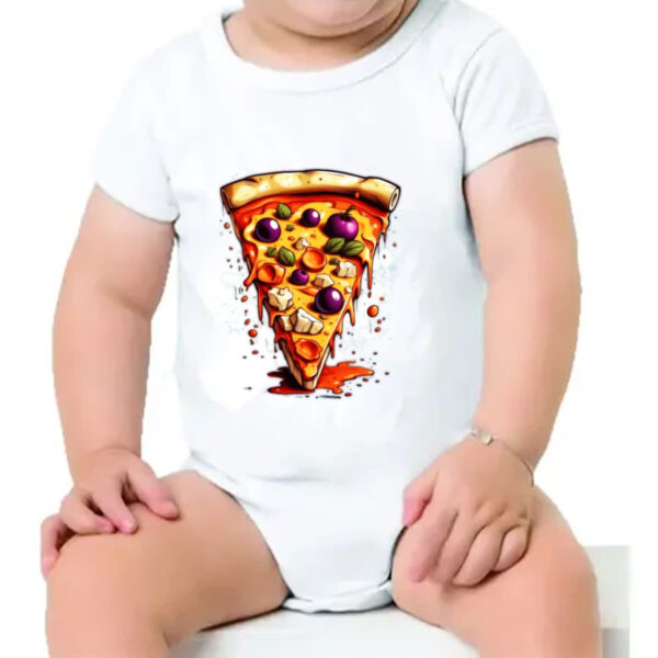 Body infantil Fatia de pizza cartoon - Imagem 4