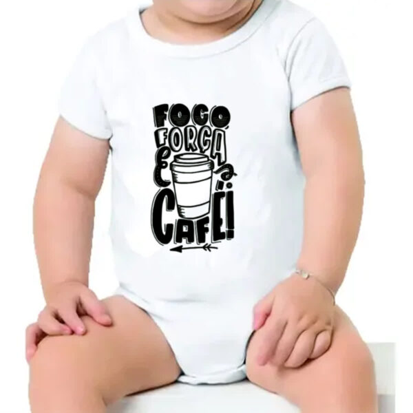 Body infantil Foco Forca Cafe - Imagem 4
