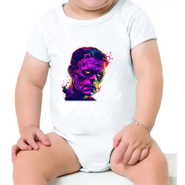 Body infantil Frankstein Neon Art Face - Imagem 4