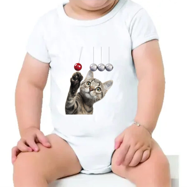 Body infantil Gatinho brincando com pendulo - Imagem 4