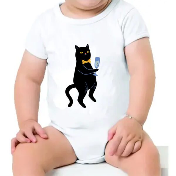 Body infantil Gato drink de peixe - Imagem 4