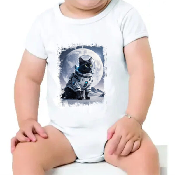 Body infantil Gato preto astronauta - Imagem 4