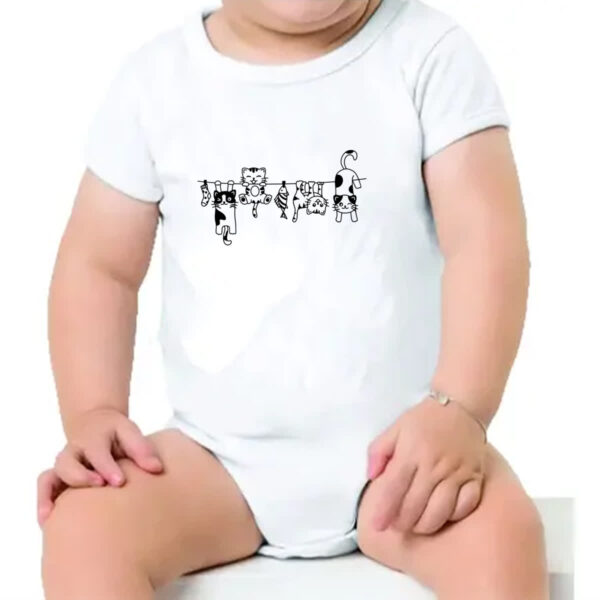 Body infantil Gatos no varal - Imagem 4