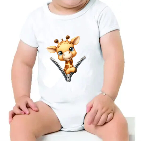Body infantil Girafa no ziper - Imagem 4