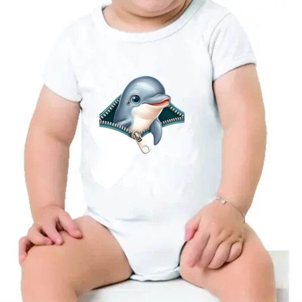 Body infantil Golfinho no ziper - Imagem 4
