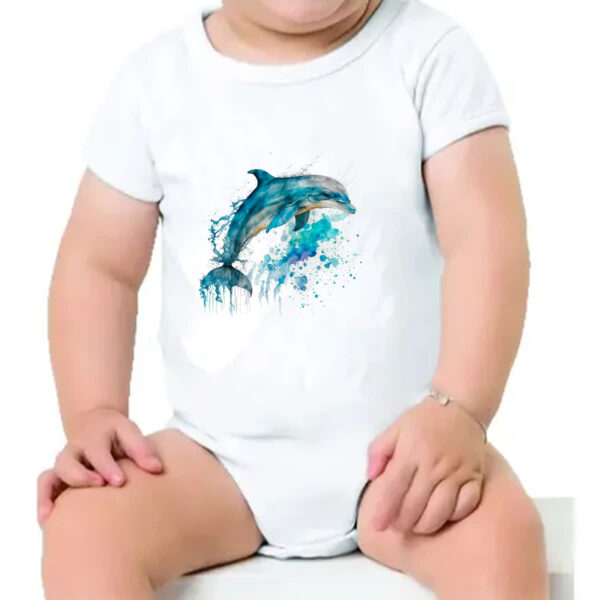 Body infantil Golphinho aquarela 02 - Imagem 4