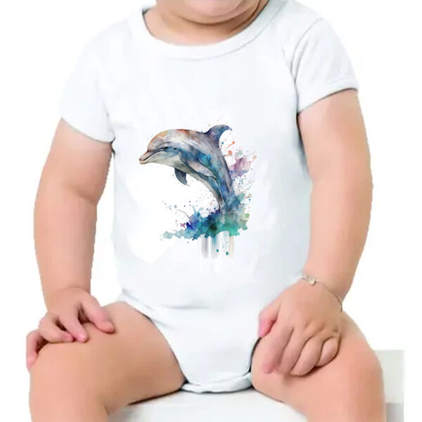 Body infantil Golphinho aquarela 03 - Imagem 4