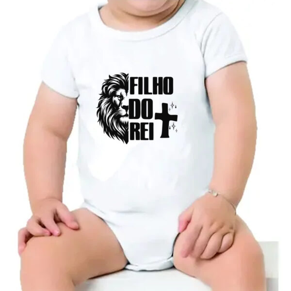Body infantil Gospel Filho do rei Leao - Imagem 4