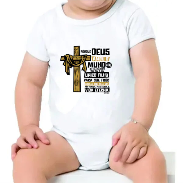 Body infantil Gospel Joao 3.16 - Imagem 4