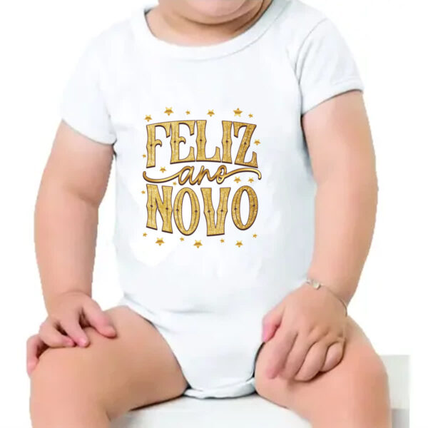 Body infantil Ano Novo Feliz Estrelas - Imagem 4