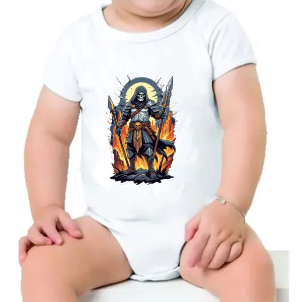 Body infantil Guerreiro Skull Medieval - Imagem 4