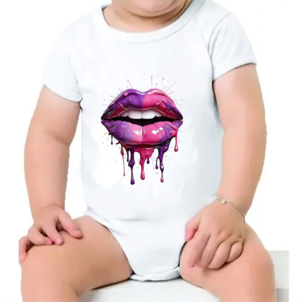 Body infantil Labios pink e purpura derretendo - Imagem 4