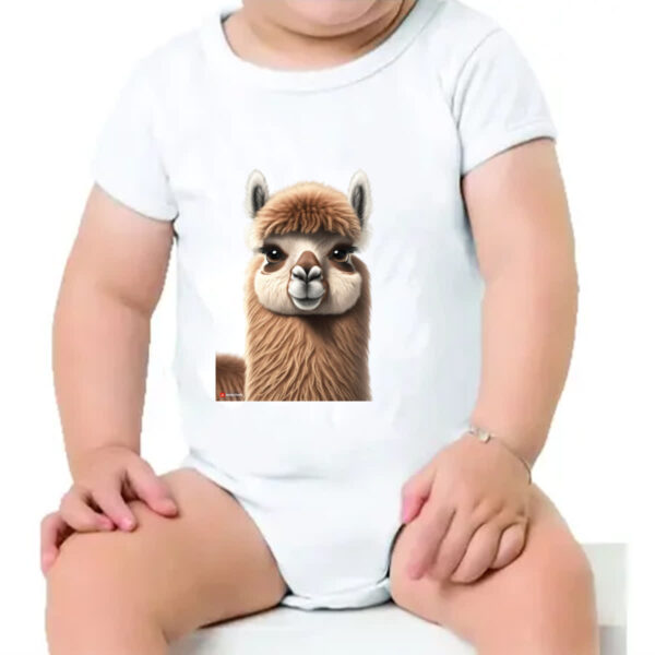 Body infantil Lhama rosto deboche - Imagem 4