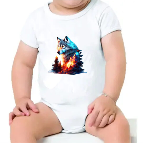 Body infantil Lobo brilhante terreno rochoso - Imagem 4